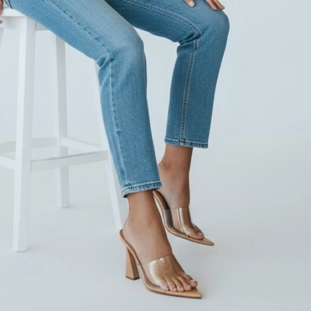 CAPE ROBBIN - THE LAYLAND - SIZE 9 - NWT SMALL‎ FLAWS - CLEAR STRAP - 5” HEEL S7